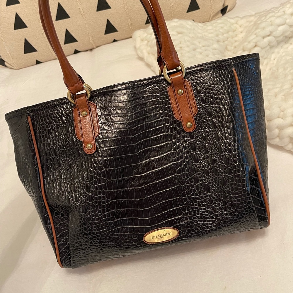 Authentic Black Leather Brahmin Purse Gem